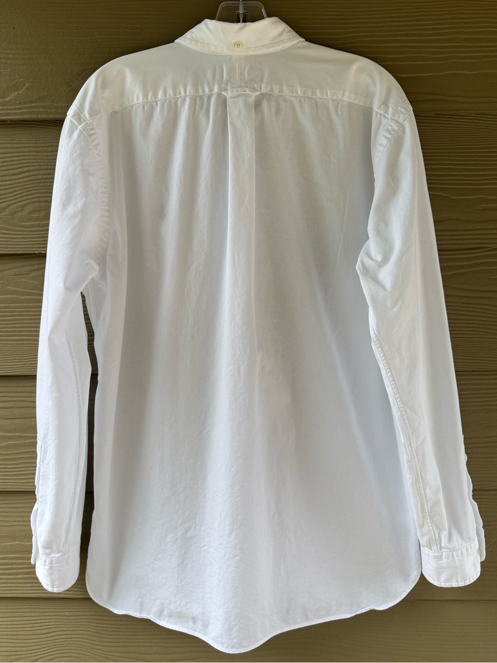 RALPH LAUREN  Cotton White Blue Denim Finishing Oxford Shirt Size L - Picture 6 of 13